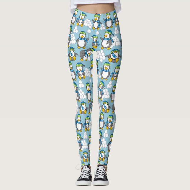 Little penguins background leggings (Front)