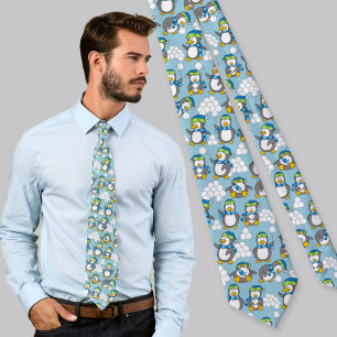 Little penguins background tie