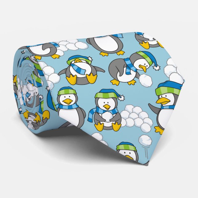 Little penguins background tie (Rolled)