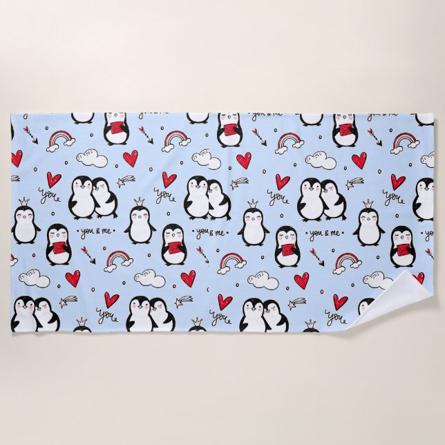 Little Penguins Beach Towel (Front)