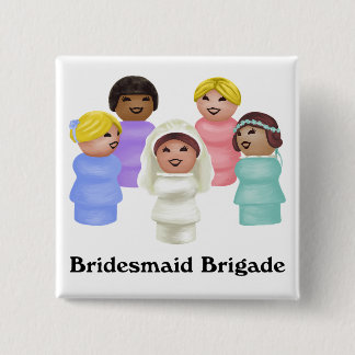 Little People - Bridesmaid Brigade 2 Inch Square Button