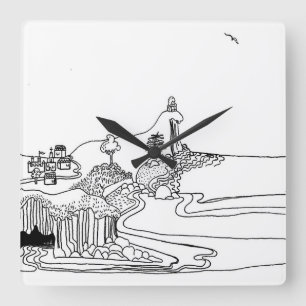 Little philosopher square wall clock