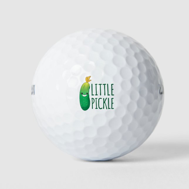 Little Pickle Cute Green Pickle Wearing Sunglasses Golf Balls (Front)