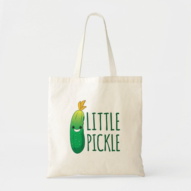 Little Pickle Cute Green Pickle Wearing Sunglasses Tote Bag (Front)