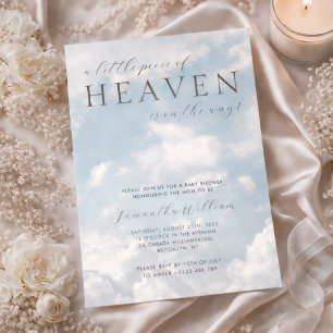 Little Piece of Heaven Baby Shower Dreamy Invitation