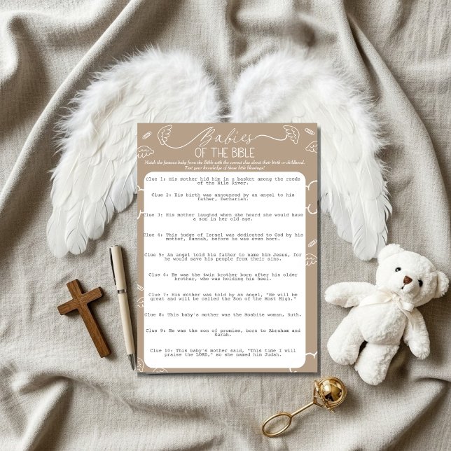 Little Piece of Heaven Beige Babies of the Bible Invitation (Little Piece of Heaven Beige Babies of the Bible)