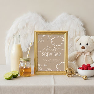 Little Piece of Heaven Beige Dirty Soda Bar Sign Invitation