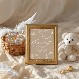 Little Piece of Heaven beige Favours Table Sign Invitation