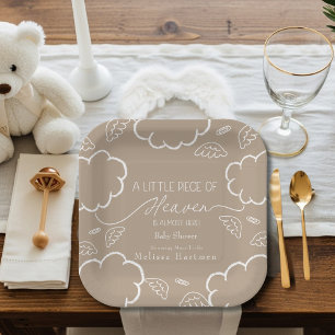 Little Piece of Heaven Beige Paper Plate