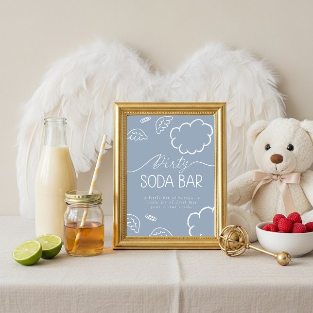 Little Piece of Heaven Blue Dirty Soda Bar Sign Invitation (Little Piece of Heaven Blue Dirty Soda Bar Sign)