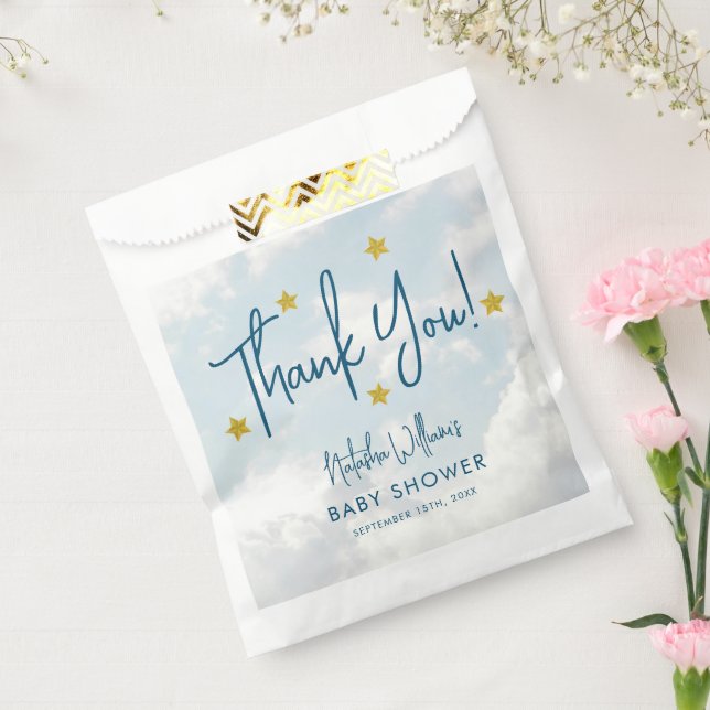 Little Piece of Heaven Clouds Stars Baby Shower Favour Bag (Sealed)