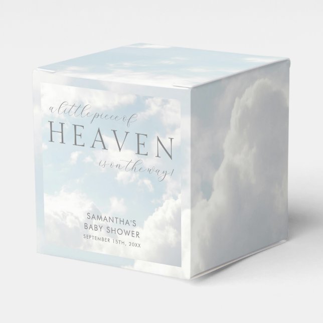 Little Piece of Heaven Custom Baby Shower Classic Favor Box (Front Side)