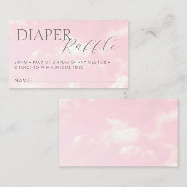 Little Piece of Heaven Diaper Raffle Baby Shower  Enclosure Card (Front/Back)