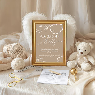 Little Piece of Heaven How Big Is Her Belly Beige Invitation