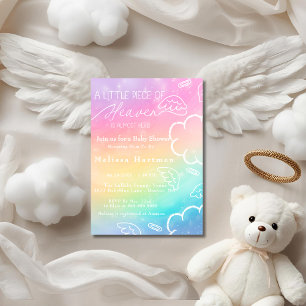 Little Piece of Heaven Rainbow baby shower  Invitation