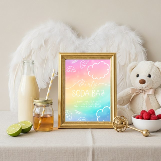 Little Piece of Heaven Rainbow Dirty Soda Bar Sign Invitation (Little Piece of Heaven Rainbow Dirty Soda Bar Sign)