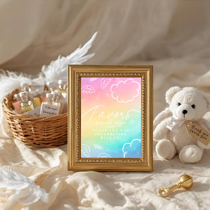 Little Piece of Heaven Rainbow Favours Table Sign  Invitation
