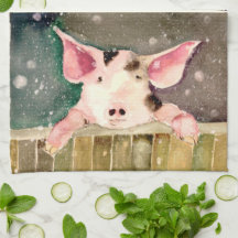 Little Pig Tea Towel