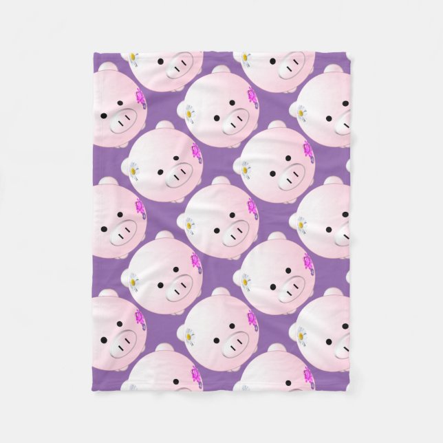 Little piggy fleece blanket (Front)
