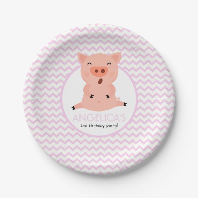 Little Piggy Party Paper Plate (Front)