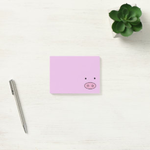 Little Piggy (Pig Face, Pig Nose) - Pink Black Post-it Notes