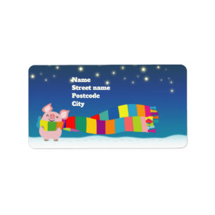 Little Pig's Christmas Return Address Label