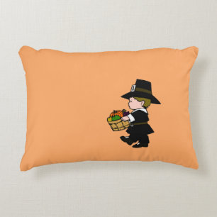 Little Pilgrim Boy Thanksgiving Decorative Pillow