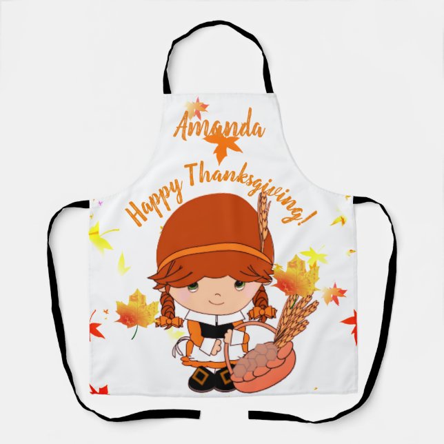 Little Pilgrim Thanksgiving Custom Apron (Front)