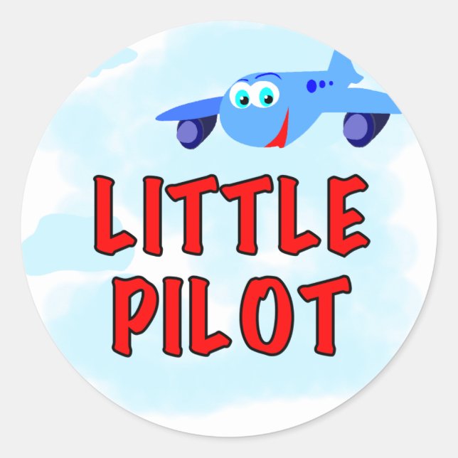 Little Pilot Tshirts and Gifts Classic Round Sticker (Front)