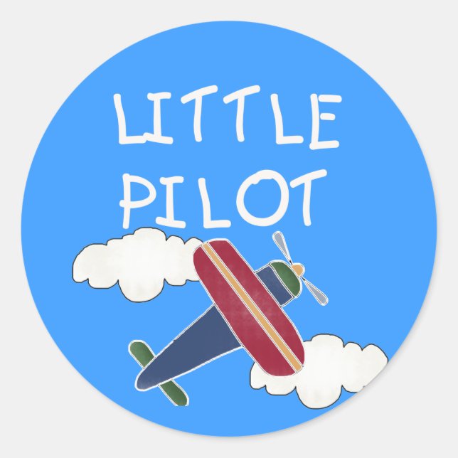 Little Pilot Tshirts and Gifts Classic Round Sticker (Front)
