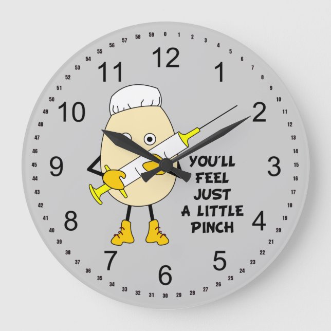 Little Pinch Egghead Nurse Large Clock (Front)