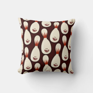 Little Pinhead  Fun Bowling Time Cool Pattern Throw Pillow