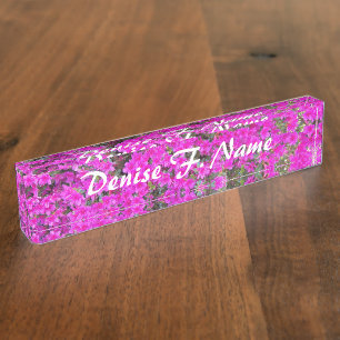 Little Pink Azaleas Personalized Floral Nameplate