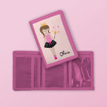 Little Pink Ballerina Princess Trifold Wallet<br><div class="desc">A girl's trifold wallet with an original Mango Moon Studio illustration of a cute ballerina wearing a crown and holding a magic wand. A cute accessory to monogram with your name.</div>