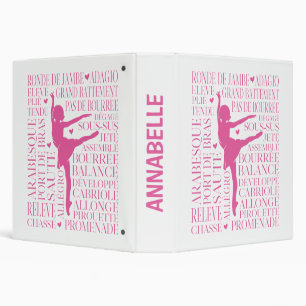 Little Pink Ballerina Typography Binder