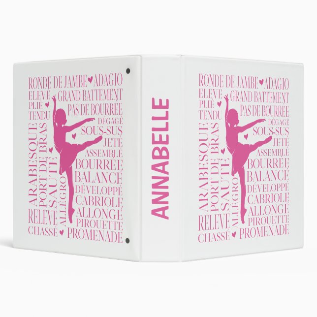 Little Pink Ballerina Typography Binder (Background)