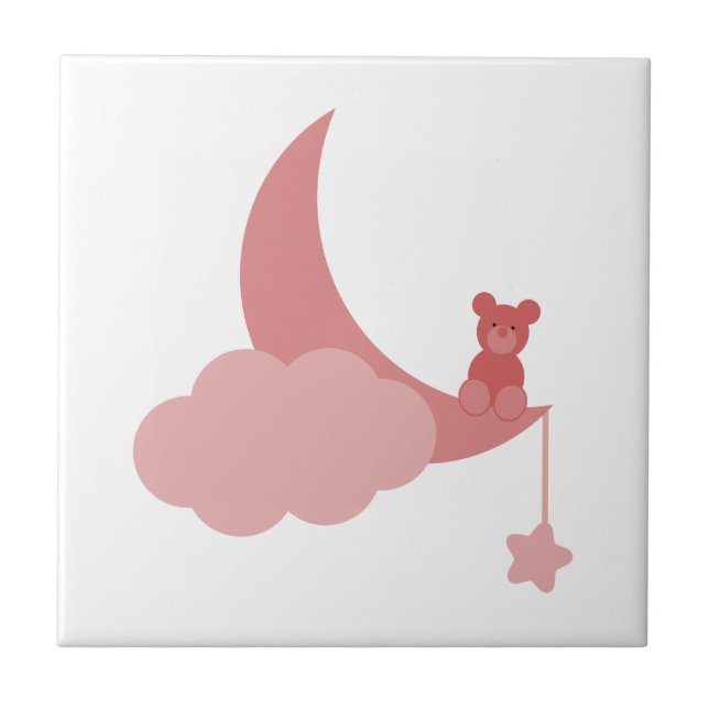 Little Pink Bear Ceramic Tile (Front)