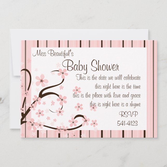 Little Pink Blooms Invitation (Front)