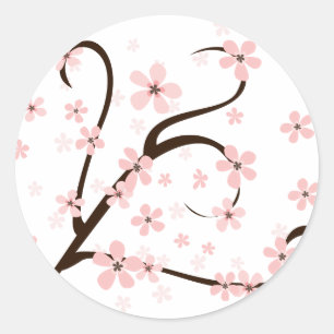 Little Pink Blossoms Classic Round Sticker