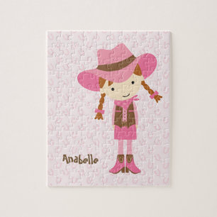 Little Pink Cowgirl {redhead} Jigsaw Puzzle