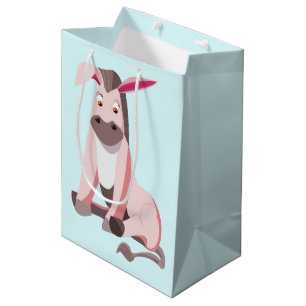 Little Pink Donkey - Add Your Colour / Text Medium Gift Bag