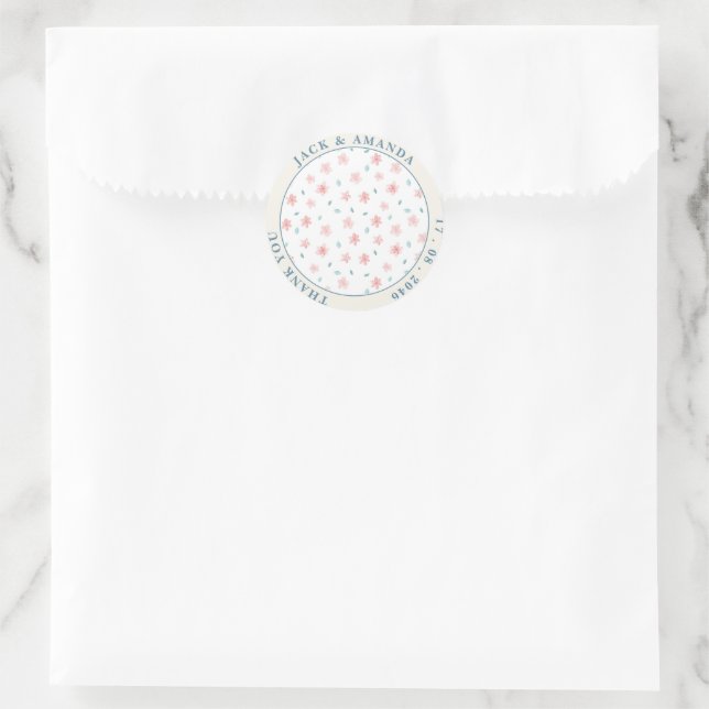 Little Pink Flower Chic Wedding stickers (Bag)