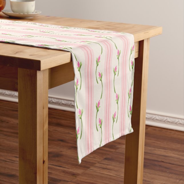 Little Pink Flowers Short Table Runner (In Situ)
