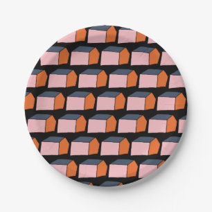 Little pink houses housewarming new home party paper plate
