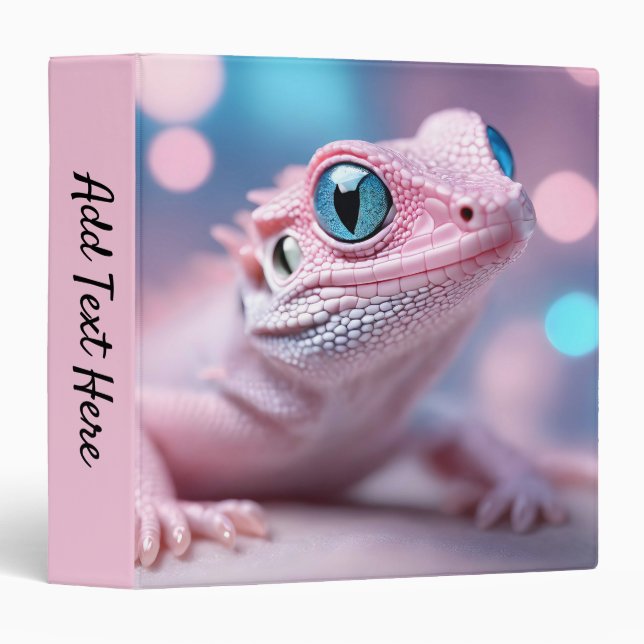 Little Pink Lizard with Big Blue Eyes Personal Binder (Front/Spine)