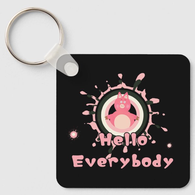 Little pink pig keychain (Front)