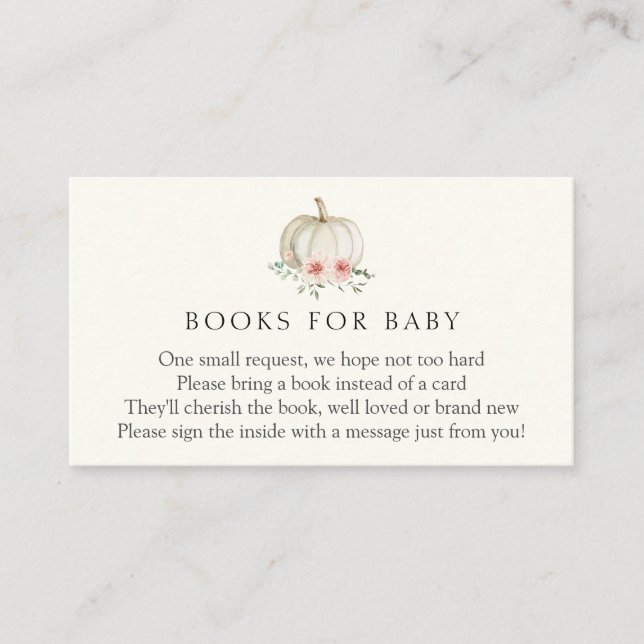Little Pink Pumpkin Books for Baby  Enclosure Card (Front)
