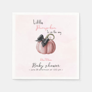 Little pink pumpkin bow is on the way napkin
