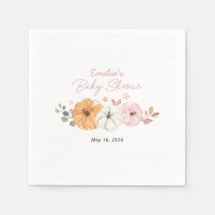 Little Pink Pumpkin Girl Baby Shower Personalized Napkin