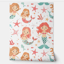 Little Pink Teal Mermaid Pattern Baby Nursery
